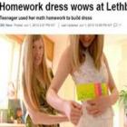 Canadense usa vestido feito com páginas dos deveres de matemática no baile