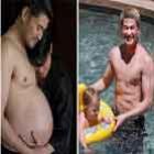 Homem grávido perde peso após dar à luz e exibe boa forma