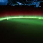 Aurora boreal vista por uma estação espacial internacional 