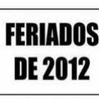 Feriados de 2012... 