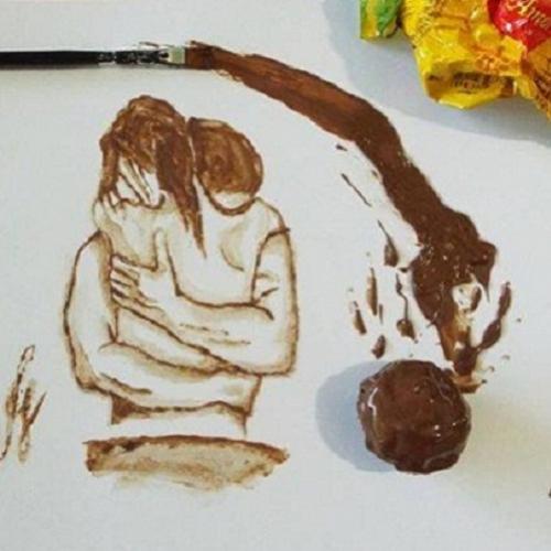 Arte com chocolate