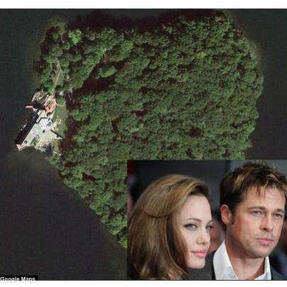 Angelina Jolie compra uma ilha em formato de coração para Brad Pitt