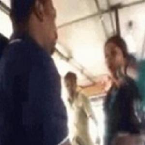 Mulher bate em homem após roçadinha no ônibus!