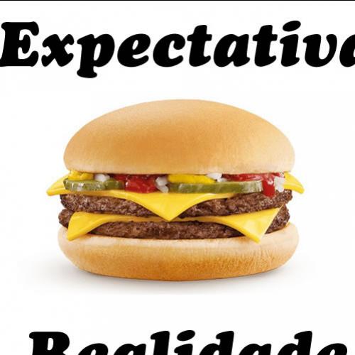 Expectativa Vs Realidade do hambúrguer