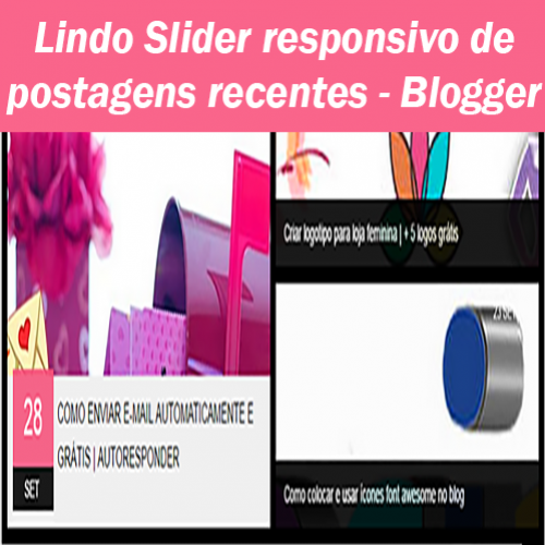 Lindo Slider responsivo de postagens recentes para blog