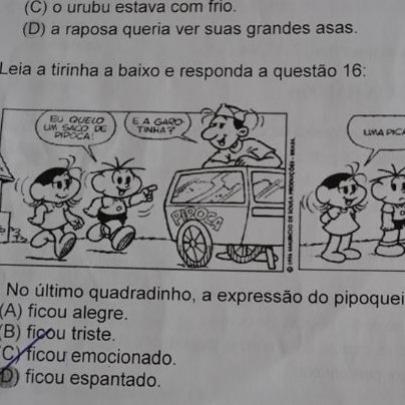 Escola coloca tirinha com palavrão em prova do 4º ano