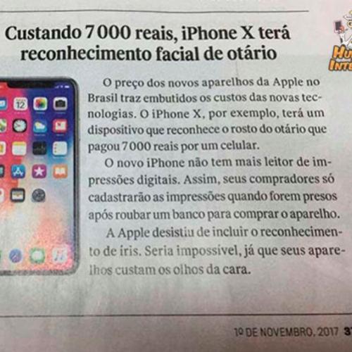 Iphone X com reconhecimento facial de otário 