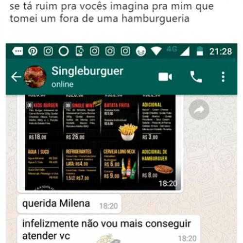 Já levou fora de uma hamburgueria?