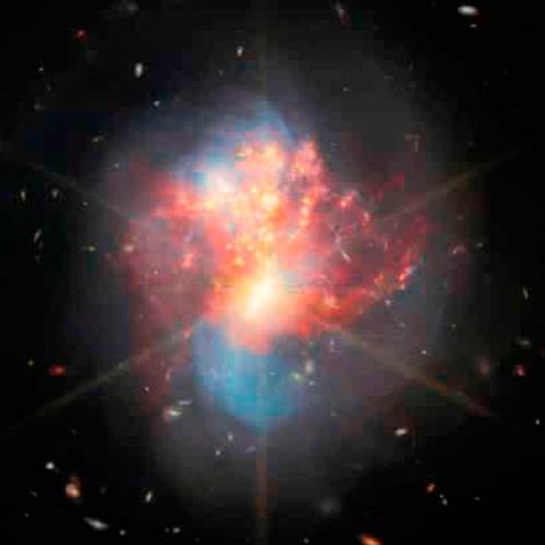 Imagem incrível de galáxias em fusão