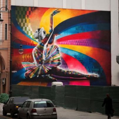 Graffiti: Obras de arte pelo grafiteiro brasileiro Eduardo Kobra