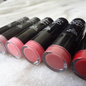 Swatches dos batons NYX
