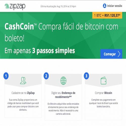 Compre bitcoin usando o zipzap