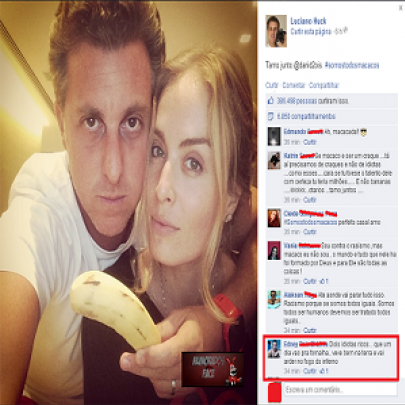 Luciano Huck posta foto com banana, e fãs sentem-se ofendidos
