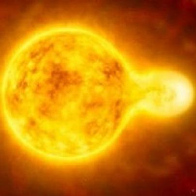 Estrela amarela 1.300 vezes maior que o Sol