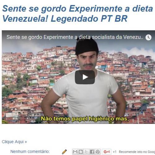 Sente se gordo Experimente a dieta socialista da Venezuela! 