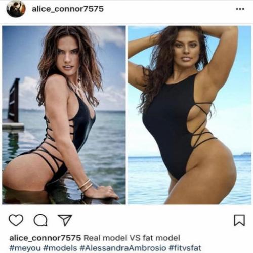 Ashley Graham é comparada a Alessandra Ambrosio e chamada de 