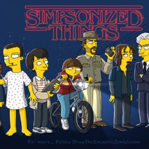 E se os personagens de Stranger Things participassem dos Simpsons?
