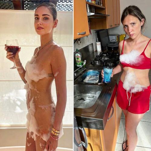 Mulher recria fotos de influencers para mostrar que elas são ridículas