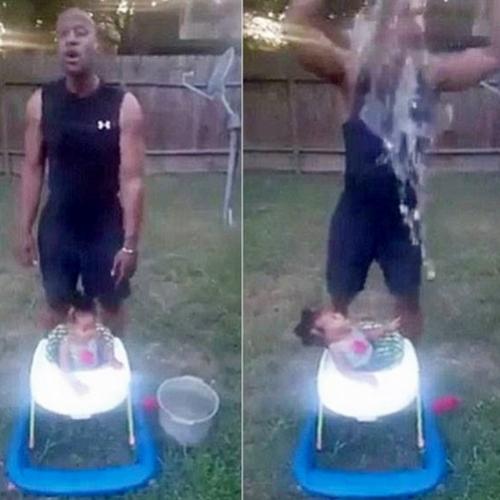 Homem joga balde de água gelada em neta de 10 meses