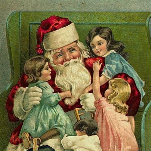 Cartões de Natal Vintage com imagens de Papais Noéis Vitorianos