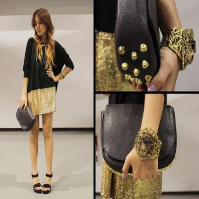 Preto com dourado tendencia outono inverno