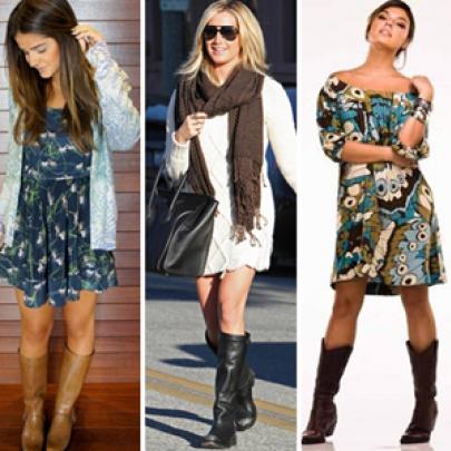 Moda, mulheres com botas tipo montaria