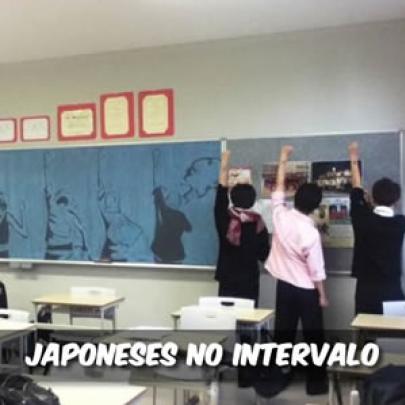 O que os estudantes japoneses fazem na hora do intervalo?