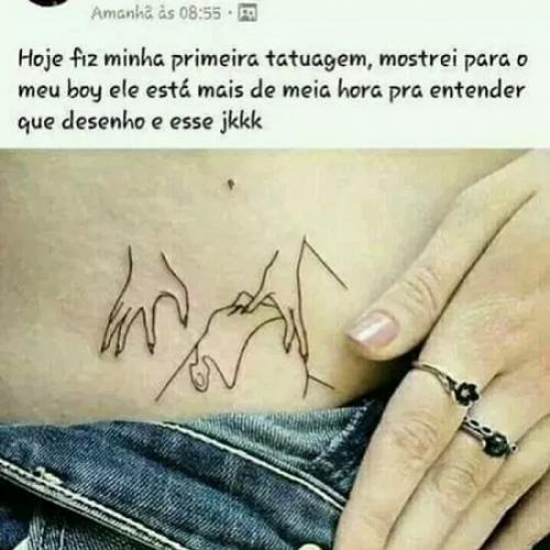 Hoje fiz minha primeira tatuagem e mostrei para o meu boy, mas...