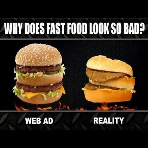 Fast Food: Publicidade VS Realidade
