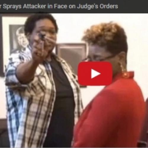 Juiz condena mulher a receber jato de spray de pimenta.