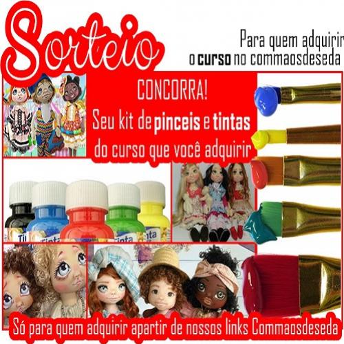 Cursos de bonecas de pano faz sorteio de Kits de pinceis e tintas