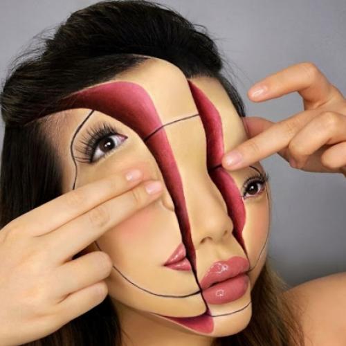 Artista usa maquiagem para criar ilusões de ótica #6