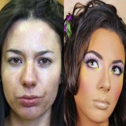 Meninas comuns da Russia antes e depois da maquiagem