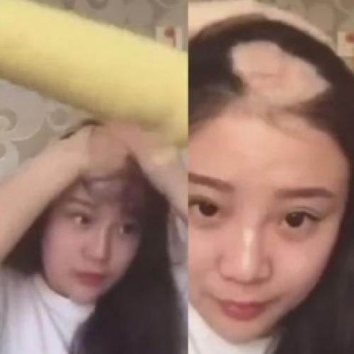 Garota acidentalmente arranca cabelo com furadeira