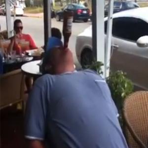 3 cervejas em 37 segundos sem as mãos