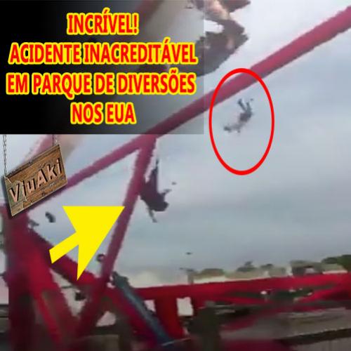 Incrível! Acidente inacreditável em parque de diversões dos eua