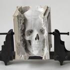 Cranio esculpido em livros