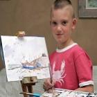 Garoto de 9 anos já é um pintor consagrado e caminha para ser milionário