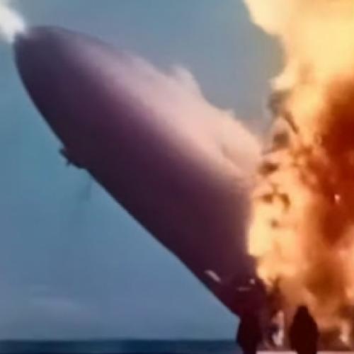 Veja o momento exato da explosão do Hindenburg em cores