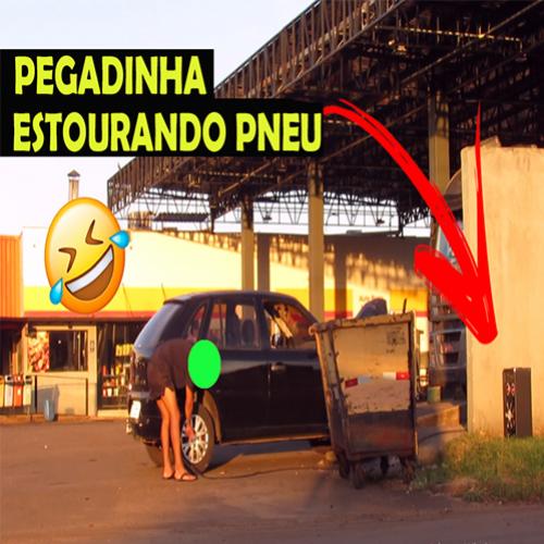 Pegadinha estourando pneu