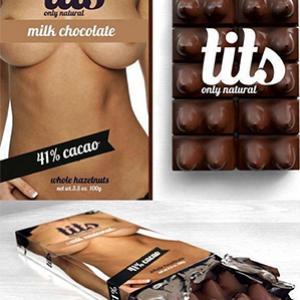Chocolate em formato de seios