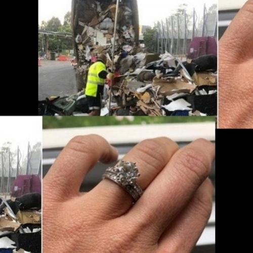 Casal revira lixo em caminhão para achar anel de noivado e aliança de 