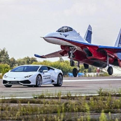 Lamborghini Huracán vs jato Su-30: Quem ganha?