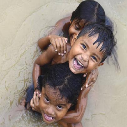 A alegria das crianças na Amazônia