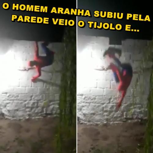 Homem aranha foi derrotado por um tijolo