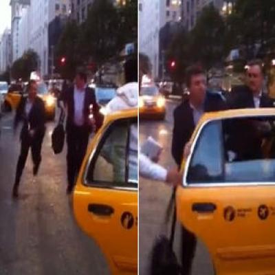 Uma disputa alucinante por taxi em Nova York