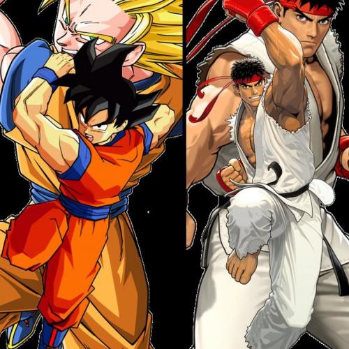 Goku versus os personagens de Street Fighter II