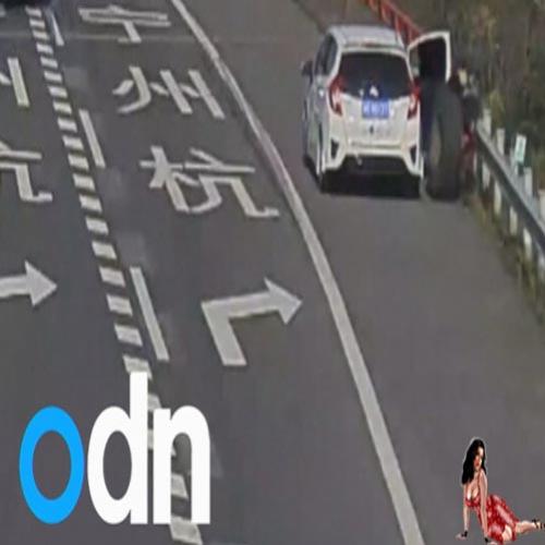 Mulher é atingida por roda de caminhão em acidente inusitado na China
