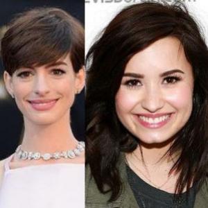 Demi Lovato e Anne Hathaway de visual novo. Qual o seu preferido?