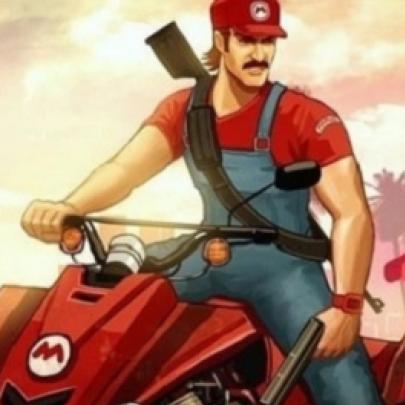 Os personagens clássicos do Super Mario na versão GTA 